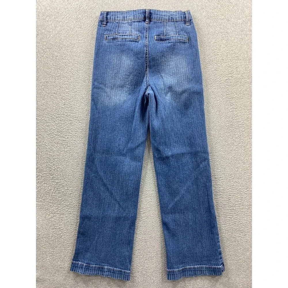 Curve Appeal Women's Size 6/28 Blue Denim High-Rise Wide Leg Stretch Jeans